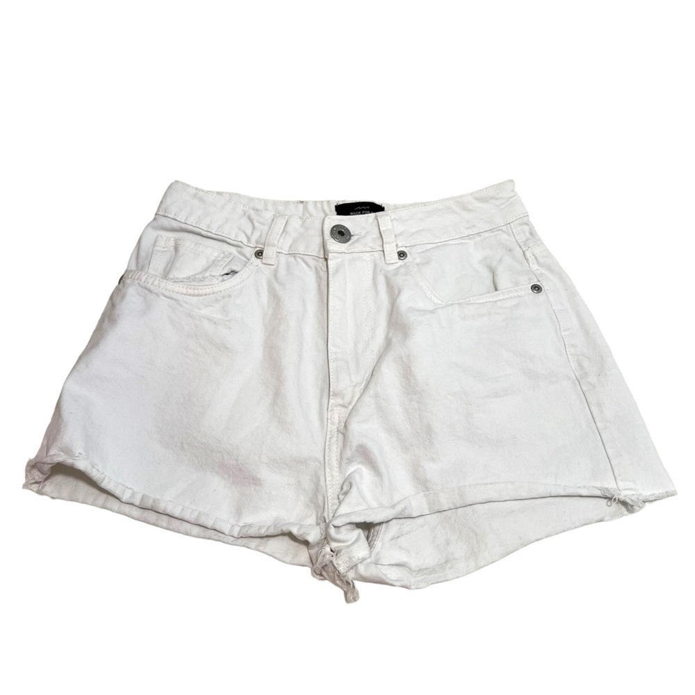 Factorie Women's Size 10 AUS Denim Shorts White Cut Off High Rise 100% Cotton